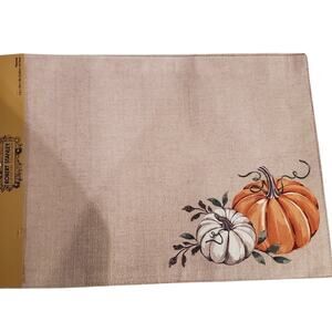 2pc Robert Stanley Collection placemats Fall Thanksgiving Harvest Pumpkin